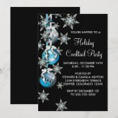 Blauwgroen Blauw Sneeuwvlokken Ornamenten Kerstfee Kaart (Voorkant / Achterkant)