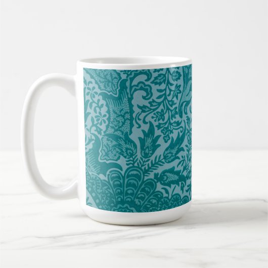 Blauwgroen Blauw Stijl Kunst Mok Cup (Links)