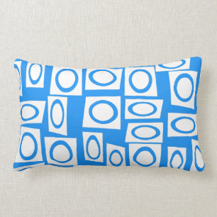 Blauwgroen blauw Turquoise White Circle Square Pat Kussen