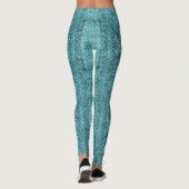 Blauwgroen blauw viper Snakeskin Leggings (Achterkant)