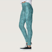 Blauwgroen blauw viper Snakeskin Leggings (Links)