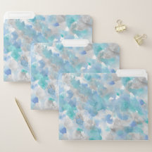 Blauwgroen blauw Waterverf-bestandsmappen met grij