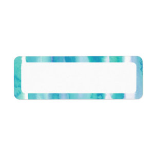 Blauwgroen blauw Waterverf Tie Dye Blank Return-ad Etiket