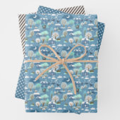 Blauwgroen blauw winterseizoen Snowy Landschap Inpakpapier Vel (In situ)