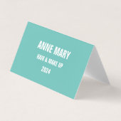 Blauwgroen Blauw Wit Haar Salon Make-up Modern 202 Visitekaartjes (Voorkant)