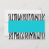 Blauwgroen Blauw Zebra Modern RSVP (Achterkant)