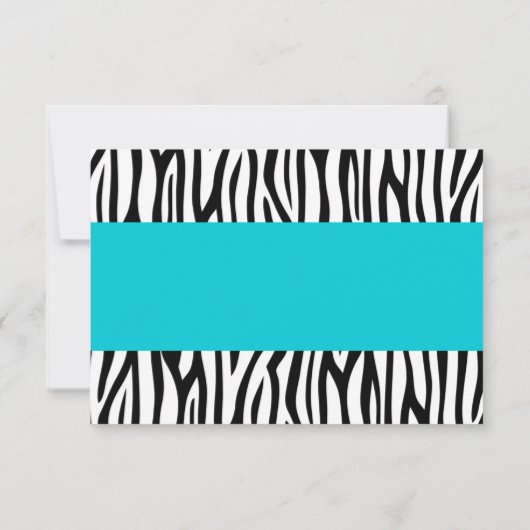 Blauwgroen Blauw Zebra Modern RSVP (Achterkant)
