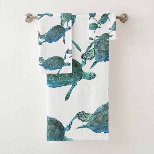 Blauwgroen blauw Zee Bad Handdoek (Insitu)