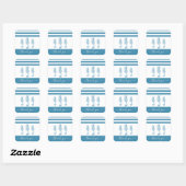 Blauwgroen blauw zeepaardstrand dank u script  vierkante sticker (Vel)