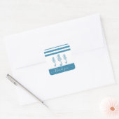 Blauwgroen blauw zeepaardstrand dank u script  vierkante sticker (Envelop)