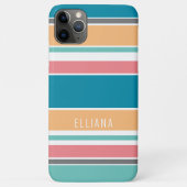 Blauwgroen blauw zonnig geel perzik roze rode stre Case-Mate iPhone case (Achterkant)