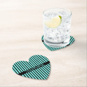 Blauwgroen Blauw zwart Baby shower Stripe Aangepas Kartonnen Onderzetters (Insitu)