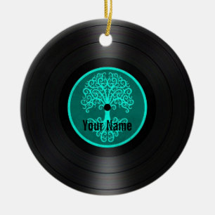 Blauwgroen blauwboom van het leven Persoonlijk Vin Keramisch Ornament