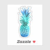 Blauwgroen blauwe ananas sticker (Vel)
