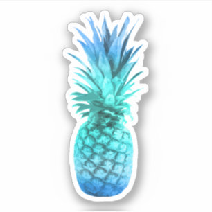 Blauwgroen blauwe ananas sticker