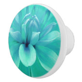 Blauwgroen blauwe bloem keramische knop (Rechts)