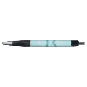 Blauwgroen Blauwe Bridal Partij Monogram Pen