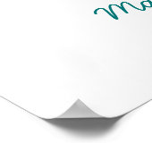 Blauwgroen blauwe bruine vogels Vingerprint Tree W Poster (Hoek)