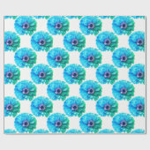 Blauwgroen Blauwe Daisy Cadeaupapier (Vlak)