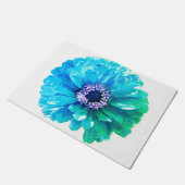 Blauwgroen Blauwe Daisy Deurmat (Schuin)