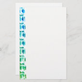 Blauwgroen blauwe diamanten, blauwgroen blauwe ed briefpapier (Voorkant / Achterkant)
