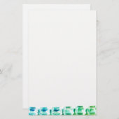Blauwgroen blauwe diamanten, blauwgroen blauwe ed briefpapier (Voorkant / Achterkant)