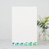 Blauwgroen blauwe diamanten, blauwgroen blauwe ed briefpapier (Staand voorkant)