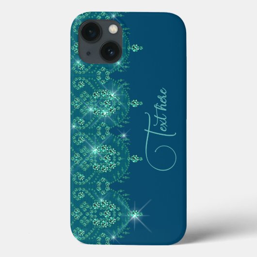Blauwgroen blauwe elegante glans Case-Mate iPhone case (Achterkant)