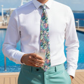 Blauwgroen Blauwe en Gouden Glitter Agaat Stropdas