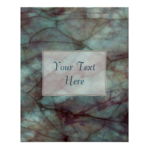 Blauwgroen blauwe en Paarse fluorite marmer Perfect Poster