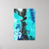 Blauwgroen, blauwe en zwarte marmertruien canvas afdruk (Voorkant)