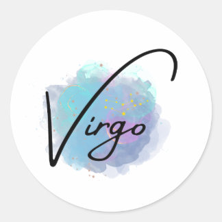 Blauwgroen blauwe galaxy virgo zodiac constellatie ronde sticker