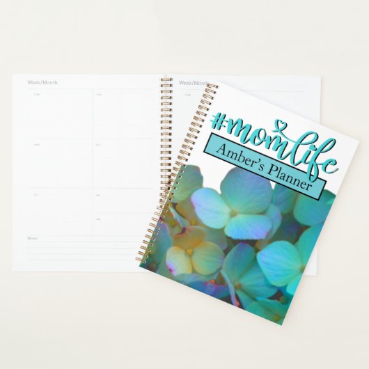 Blauwgroen blauwe gele pink hydrangeenbloem planner (Display)