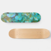 Blauwgroen blauwe gele roze hydrangeenbloem skateboard (Horizontaal)