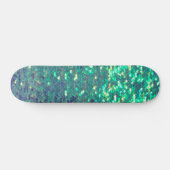 blauwgroen-blauwe gesimuleerde sequine skateboard (Horizontaal)