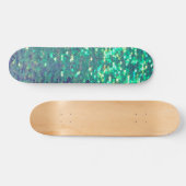 blauwgroen-blauwe gesimuleerde sequine skateboard (Horizontaal)