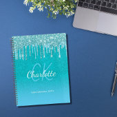 Blauwgroen Blauwe Glitter Aqua Groene Naam Planner