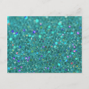 Blauwgroen blauwe glitter briefkaart