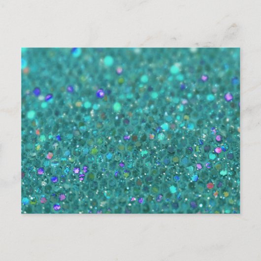 Blauwgroen blauwe glitter briefkaart (Voorkant)