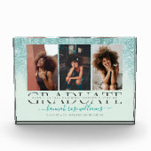 Blauwgroen blauwe glitter | Pandemisch Afstuderen  Fotoblokken (Voorkant)