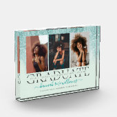 Blauwgroen blauwe glitter | Pandemisch Afstuderen  Fotoblokken (Links)