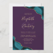Blauwgroen Blauwe Gouden Agaat Hoeken Paarse bruil Kaart (Voorkant)