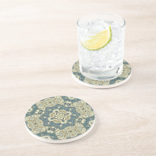 Blauwgroen blauwe groene grijze Ochre Hip Bohemian Zandsteen Onderzetter