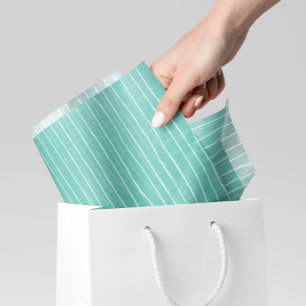 Blauwgroen blauwe groene Waterverf met witte strep Tissuepapier