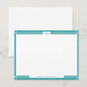 Blauwgroen blauwe kaart voor decoratieve grenskaar notitiekaartje (Voorkant / Achterkant)