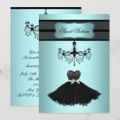 Blauwgroen Blauwe Kroonluchter Sweet Sixteen Verja Kaart (Voorkant / Achterkant)