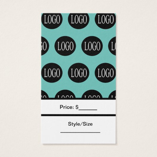 Blauwgroen blauwe Logo Labels Visitekaartje (Achterkant)