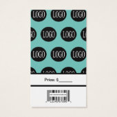 Blauwgroen blauwe Logo met Labels voor streepjesco Visitekaartje (Achterkant)