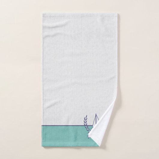 Blauwgroen blauwe marine kustboot Nautical Sailboo Bad Handdoek (Handdoek)