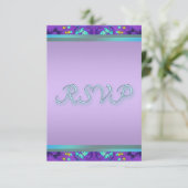 Blauwgroen Blauwe Paarse RSVP-Sjabloon RSVP Kaartje (Staand voorkant)